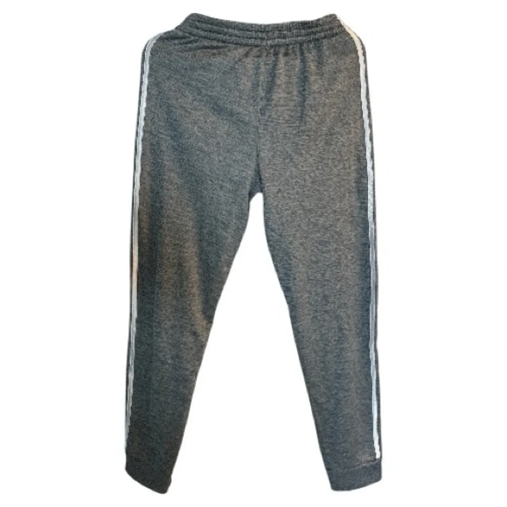 Adidas Youth Heather Gray with white stripes Joggers YXL 18/20